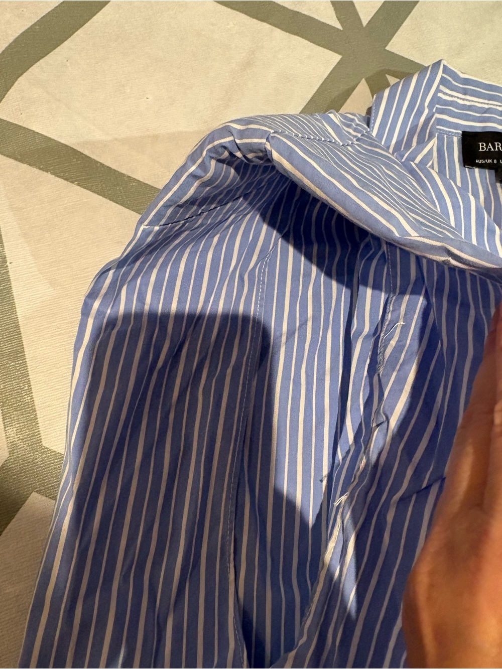 Bardot Blue & White Striped Sleeveless Button Down Top - Picture 3 of 4